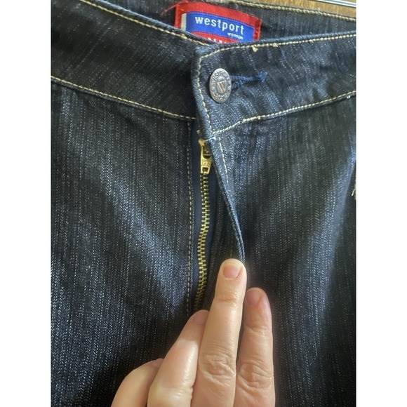 Vintage Westport Jeans Dark Wash Straight Leg Gold Hardware Size 20W Plus - Picture 4 of 14